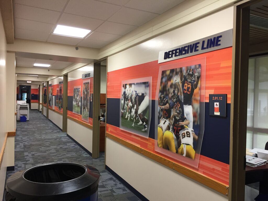 exhibit displays office corridor