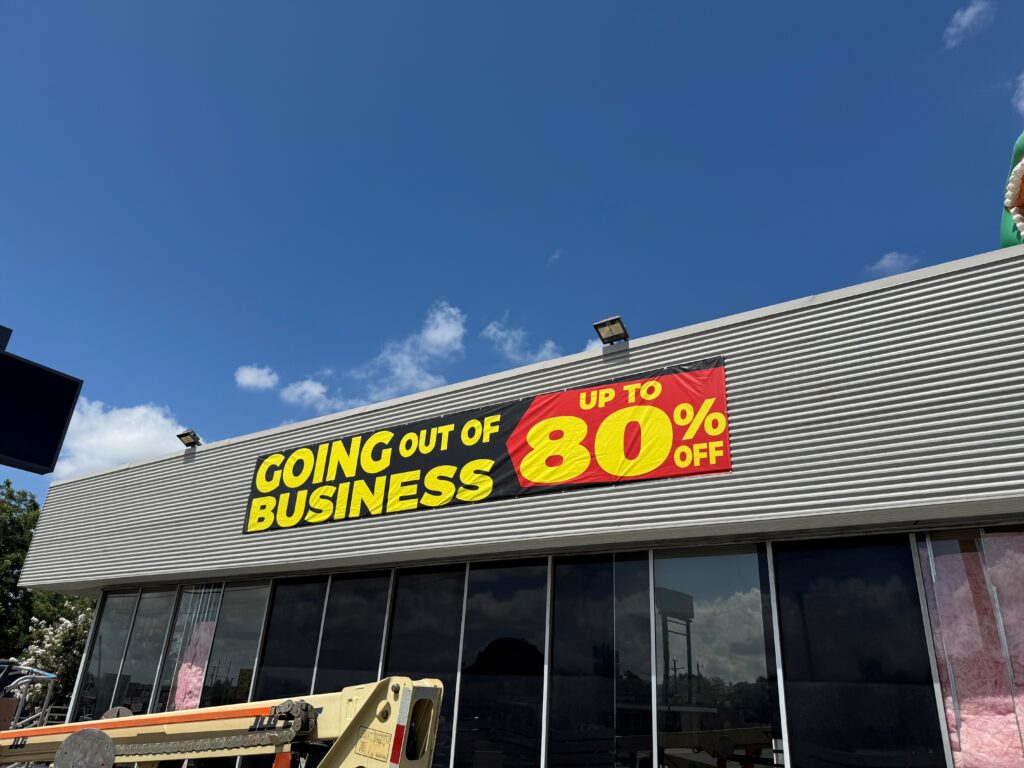 Going out of business banner