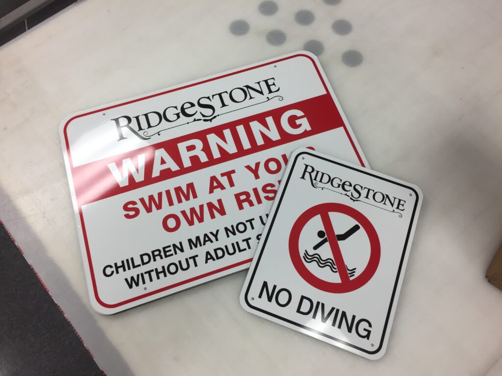 exterior pool signs