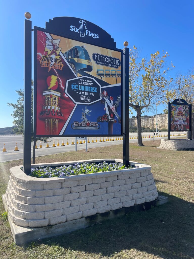 Six Flags Exterior Sign