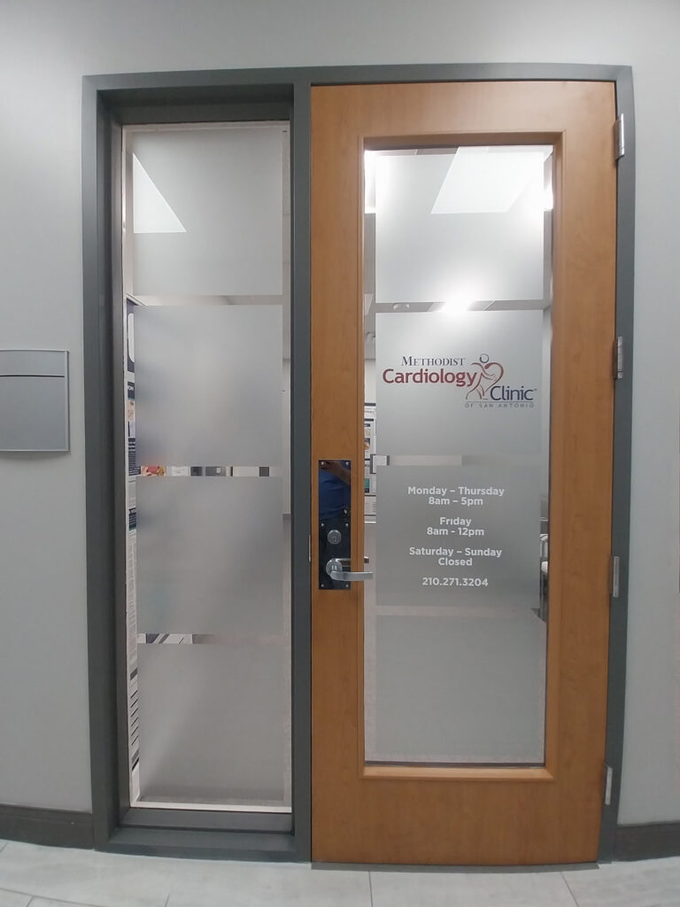 Etched privacy door vinyl