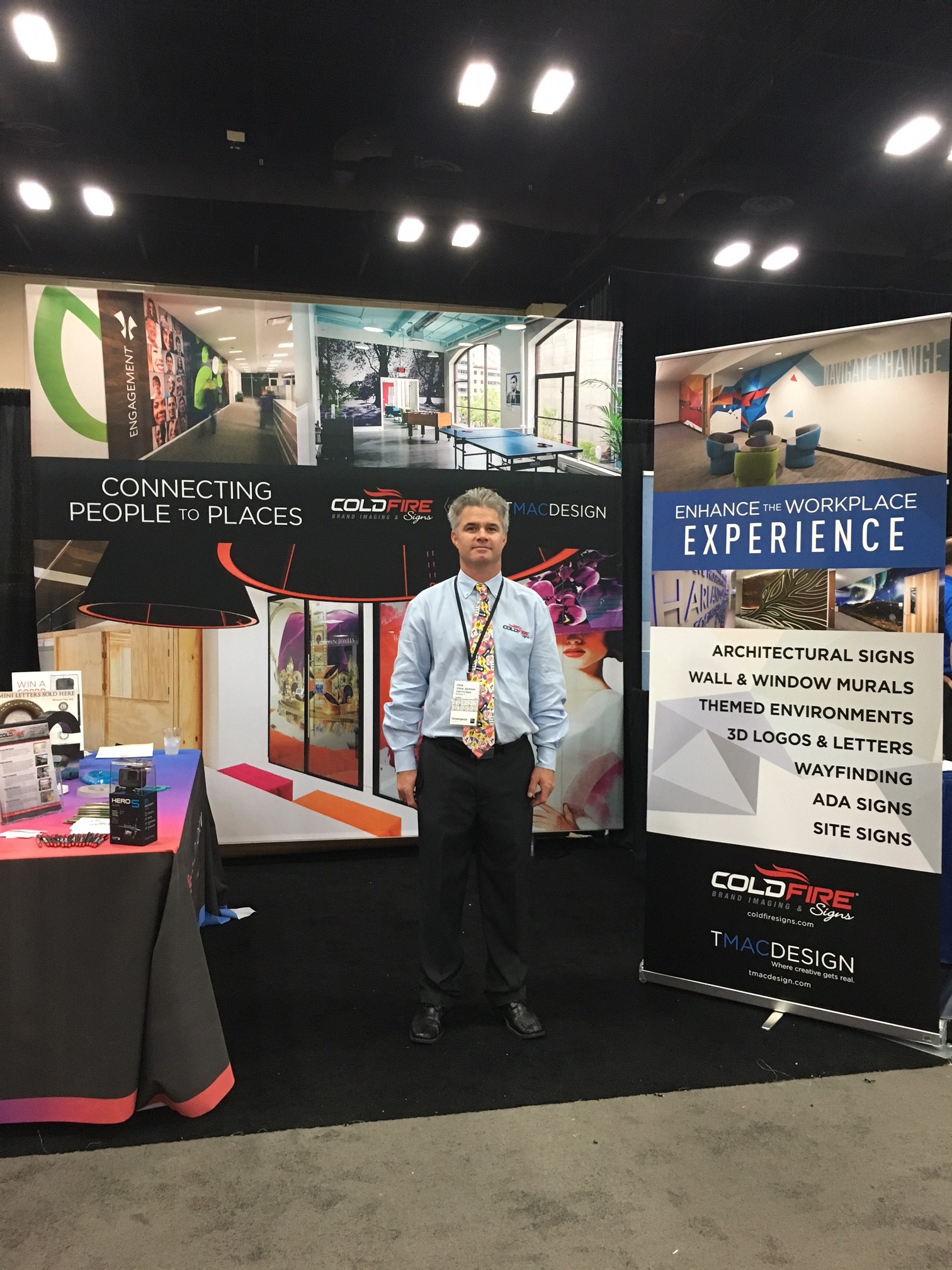 cold fire banner stand and fabric wall