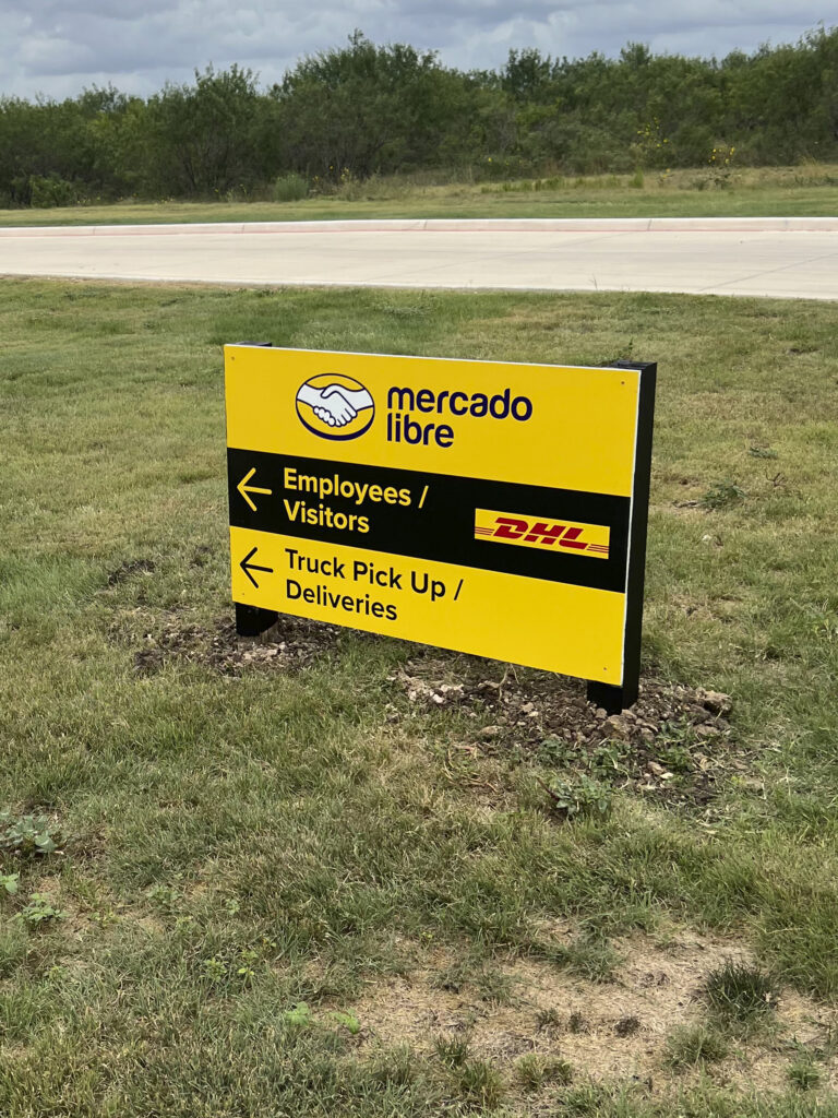 exterior wayfinding directional sign